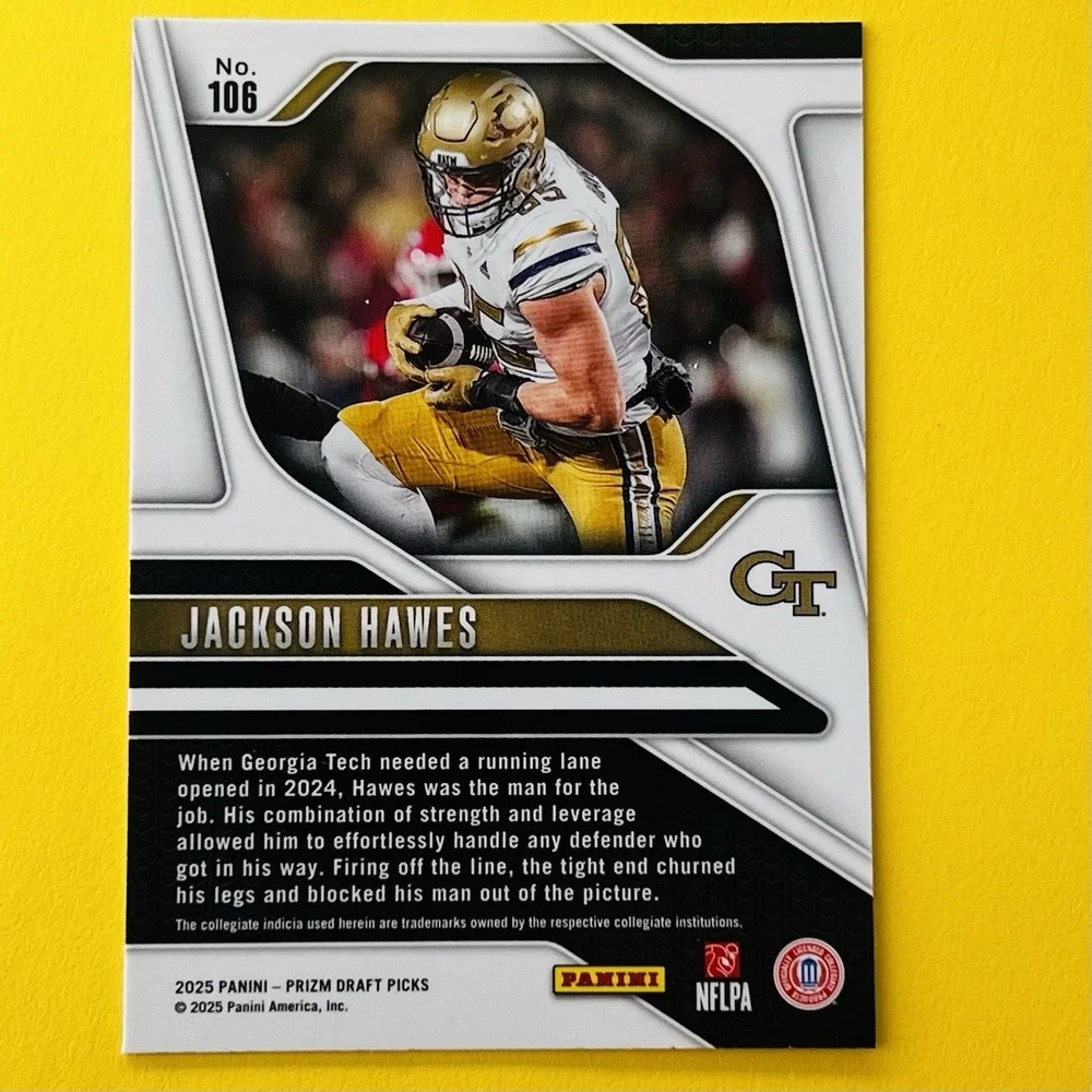 2025 Panini Prizm Draft Picks Jackson Hawes‎ RC #106 Rookie Base